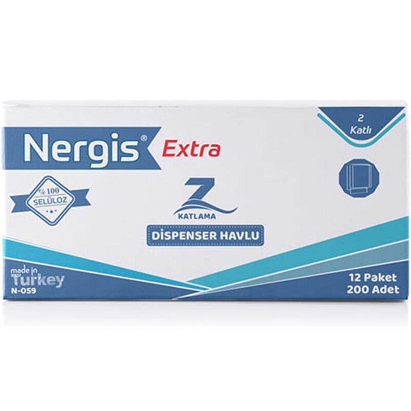 Nergis Z Katlama Dispenser Havlu 200lü x 12 Pk